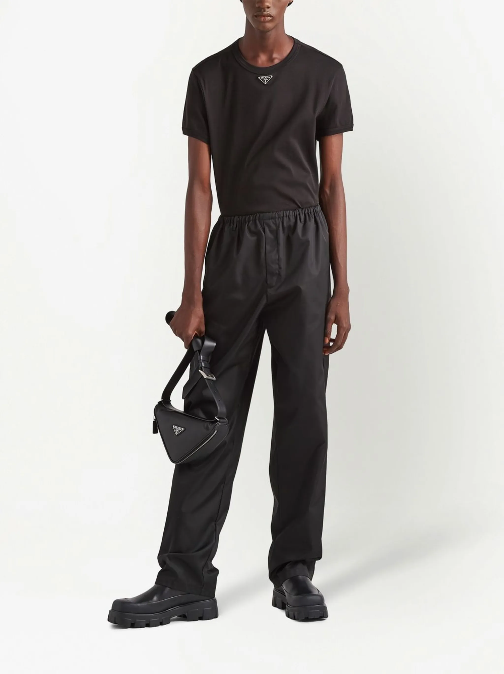 Prada Triangle-logo cotton T-shirt