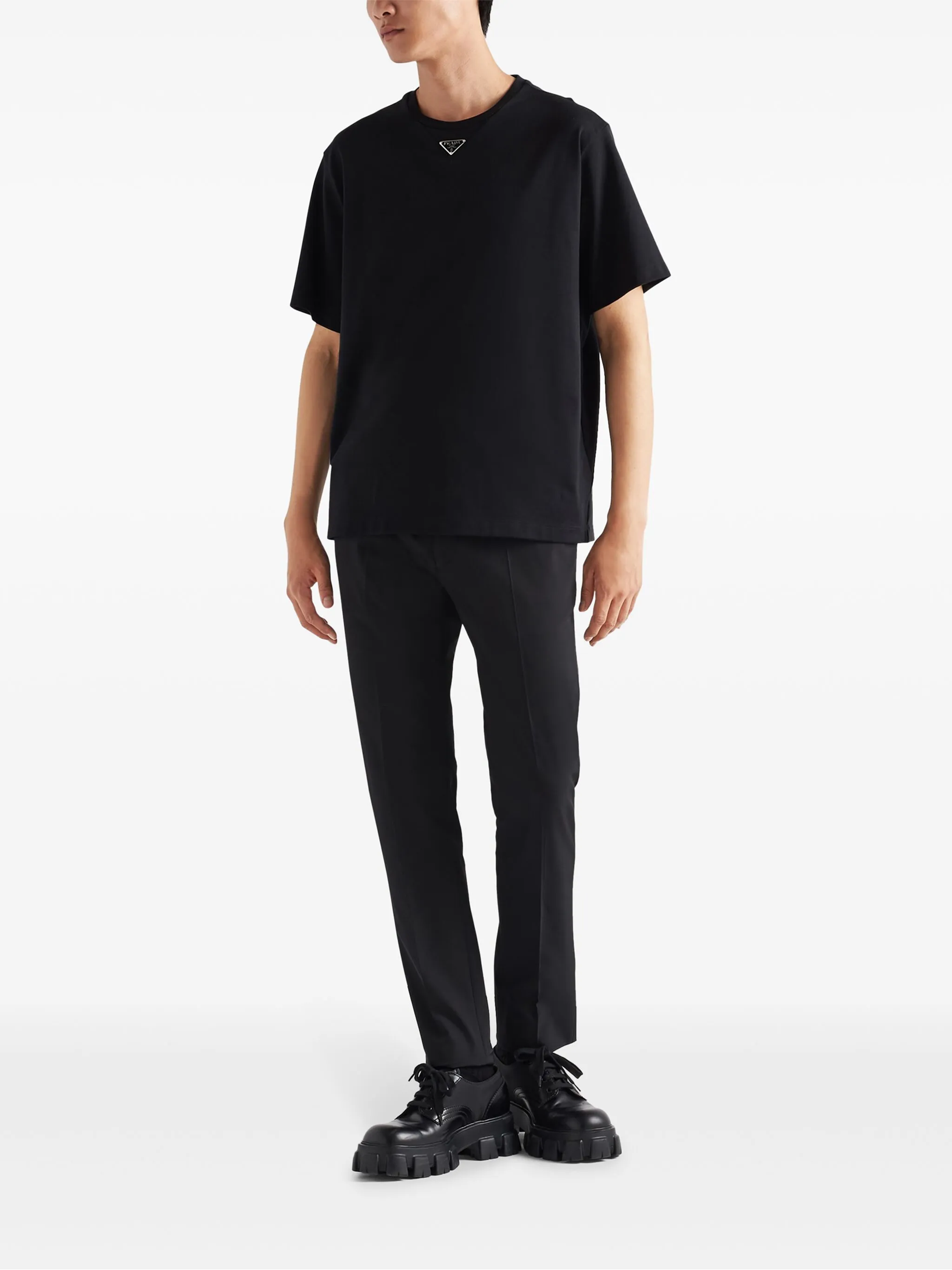 Prada Triangle-logo cotton T-shirt