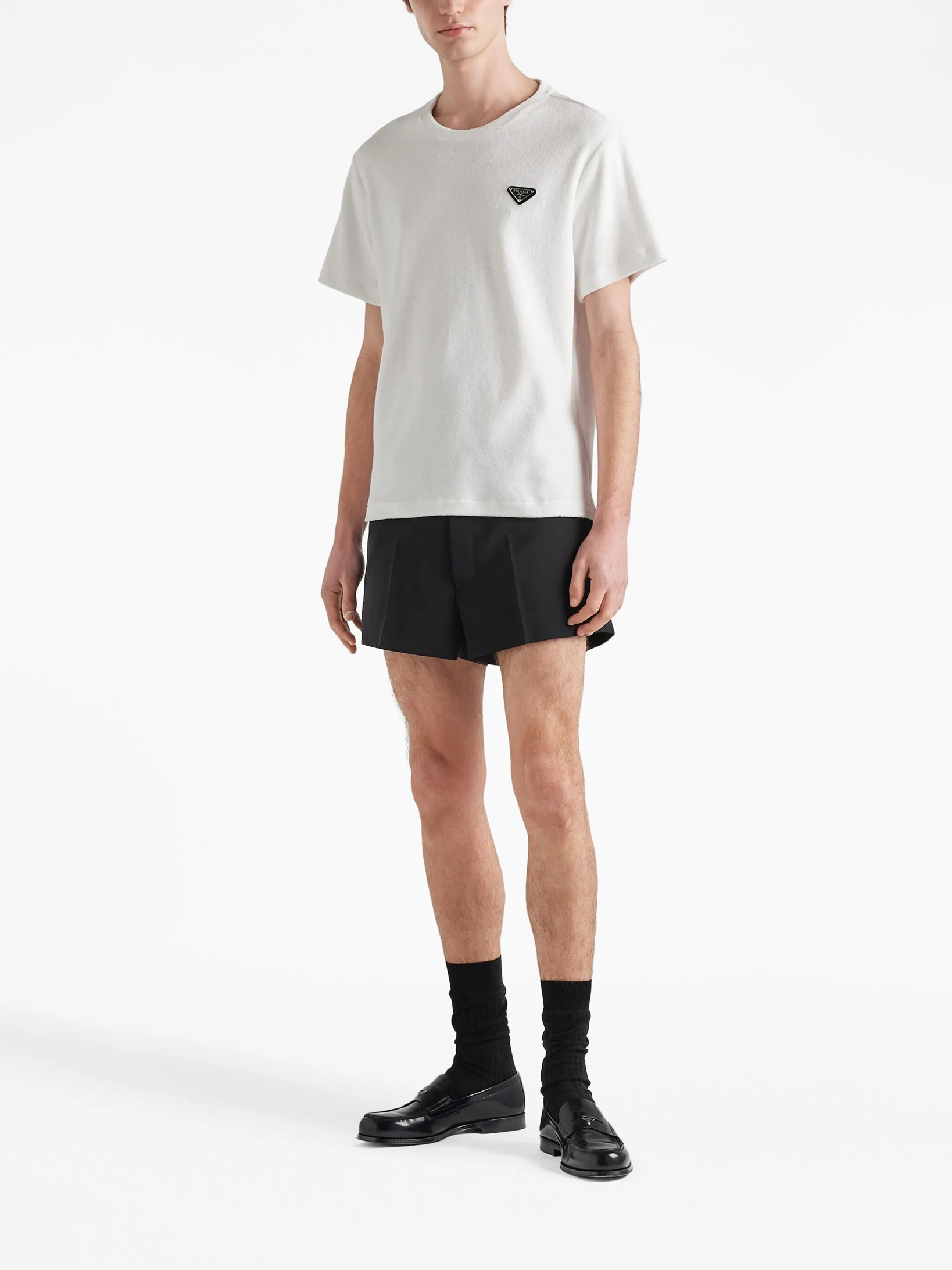 Prada Triangle-logo Terry T-shirt