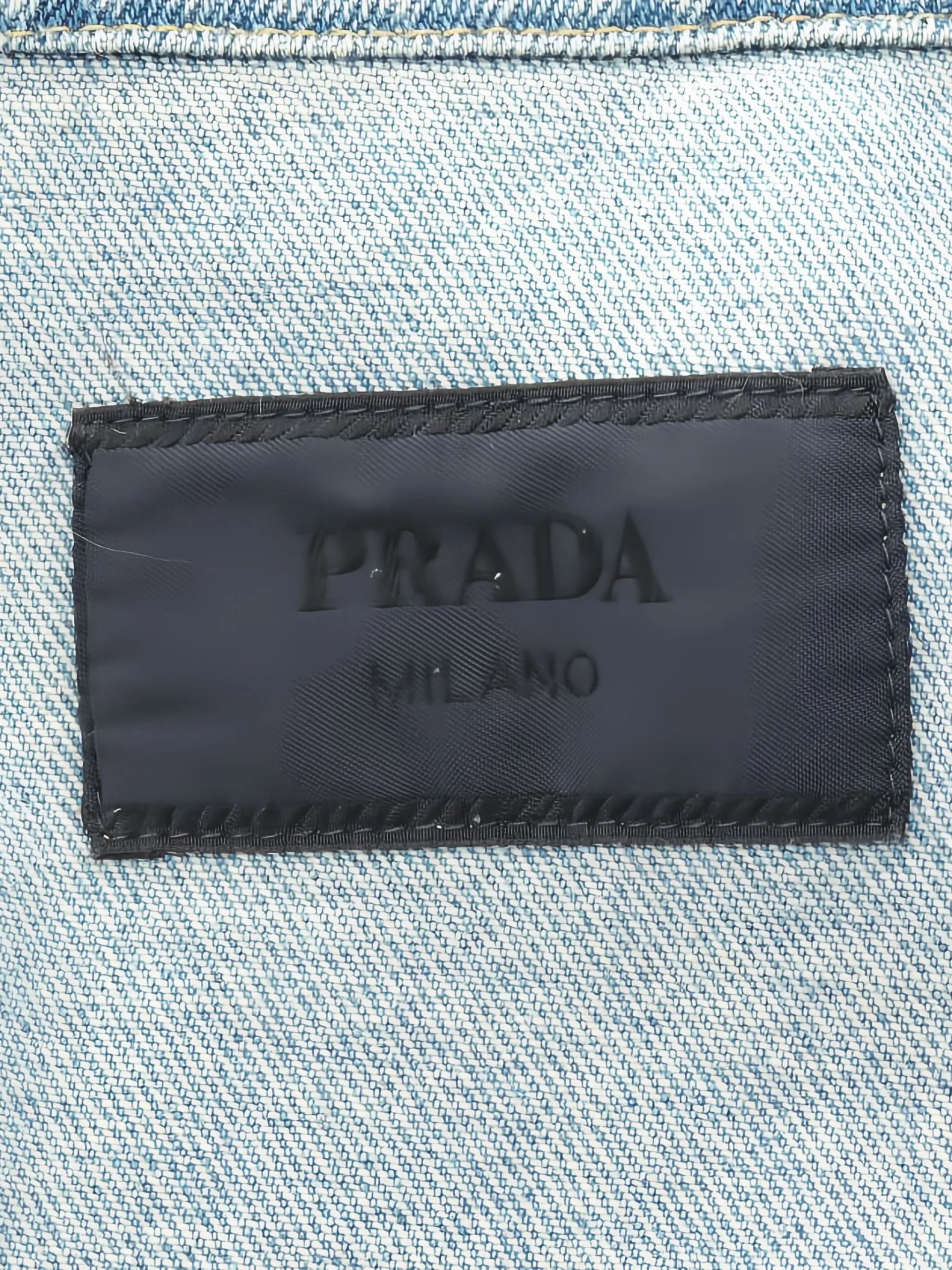 Prada 2010s Logo-Plaque Denim Shirt