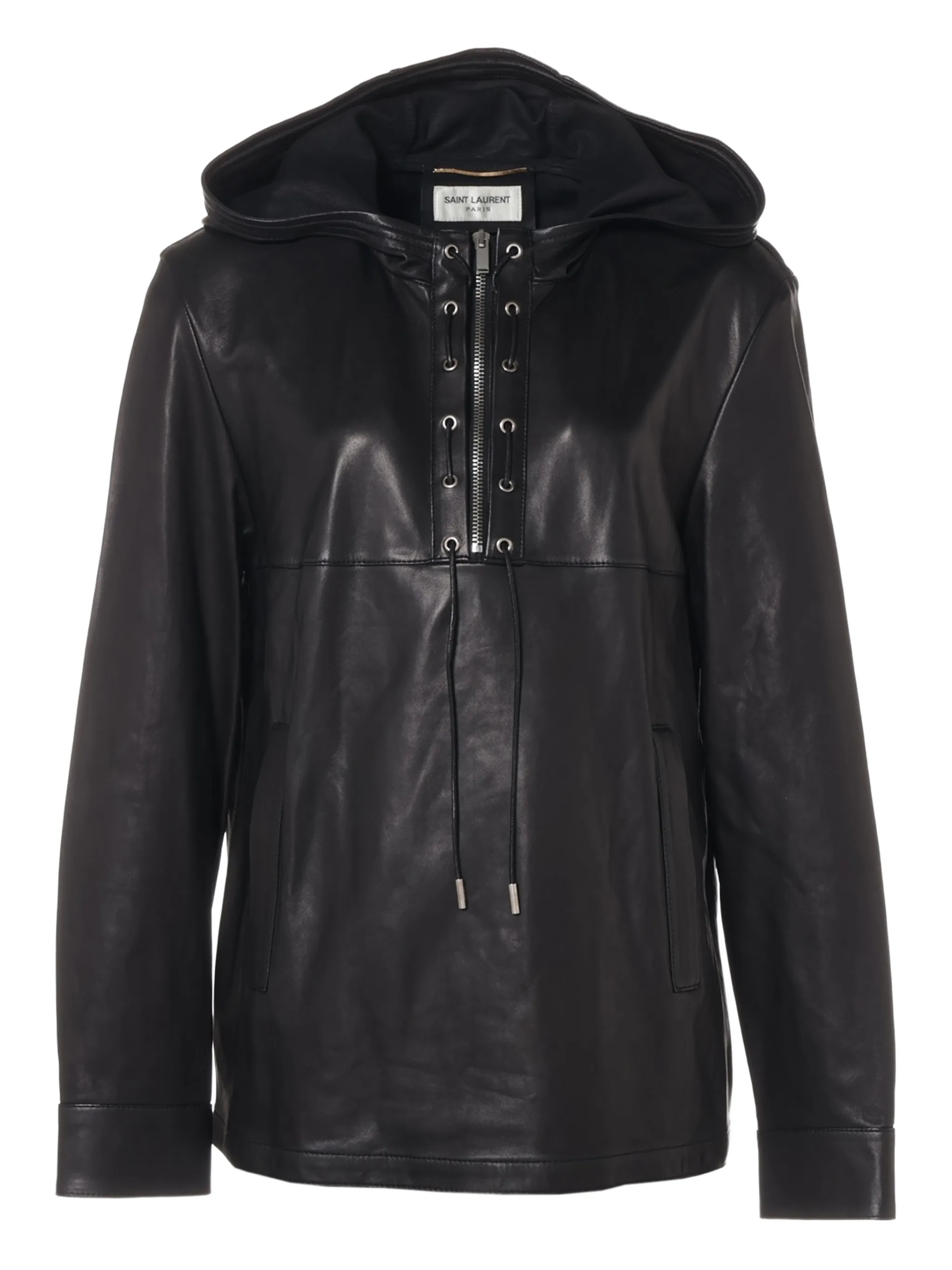 Saint Laurent 2017 Hooded Leather Hoodie