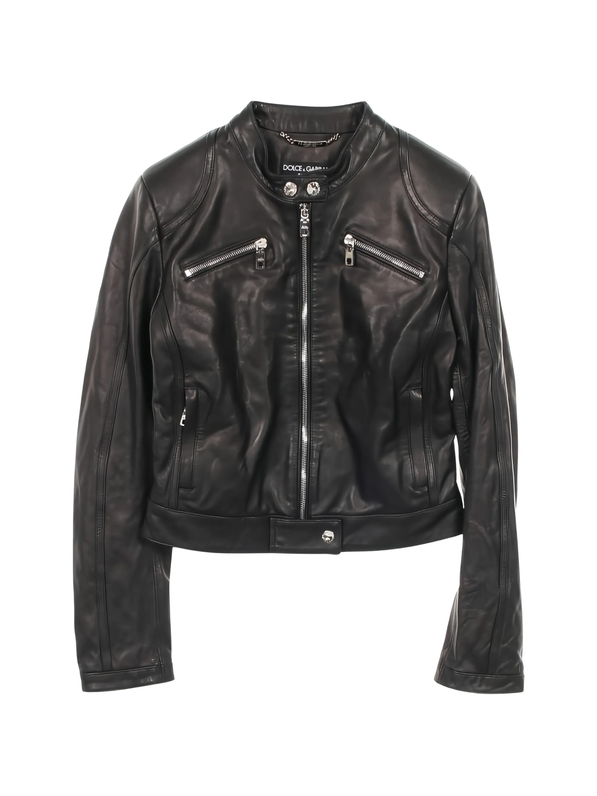Dolce & Gabbana 2010s Zipped Lambskin Biker Jacket