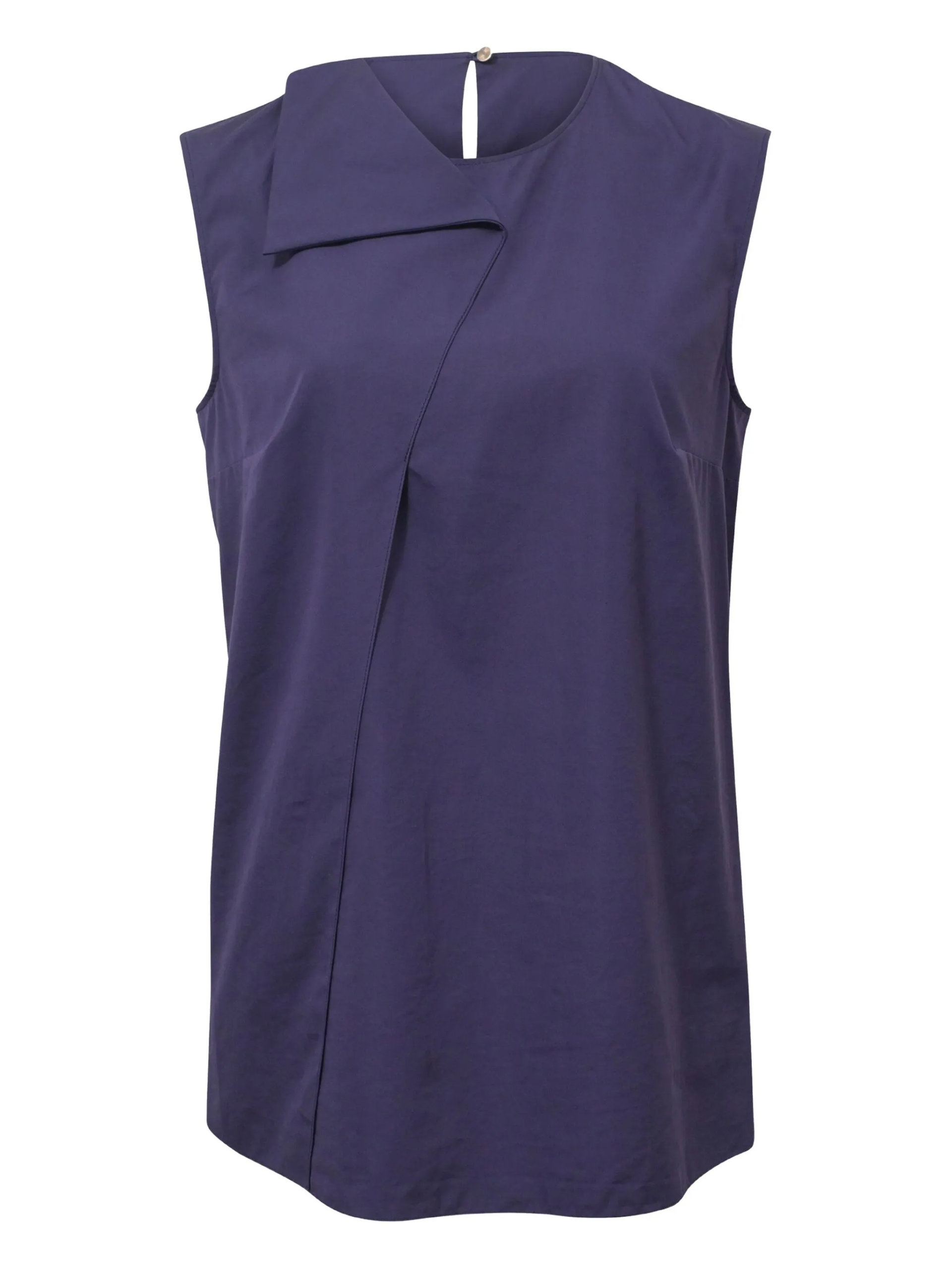 Hermès Fold-Collar Sleeveless Top