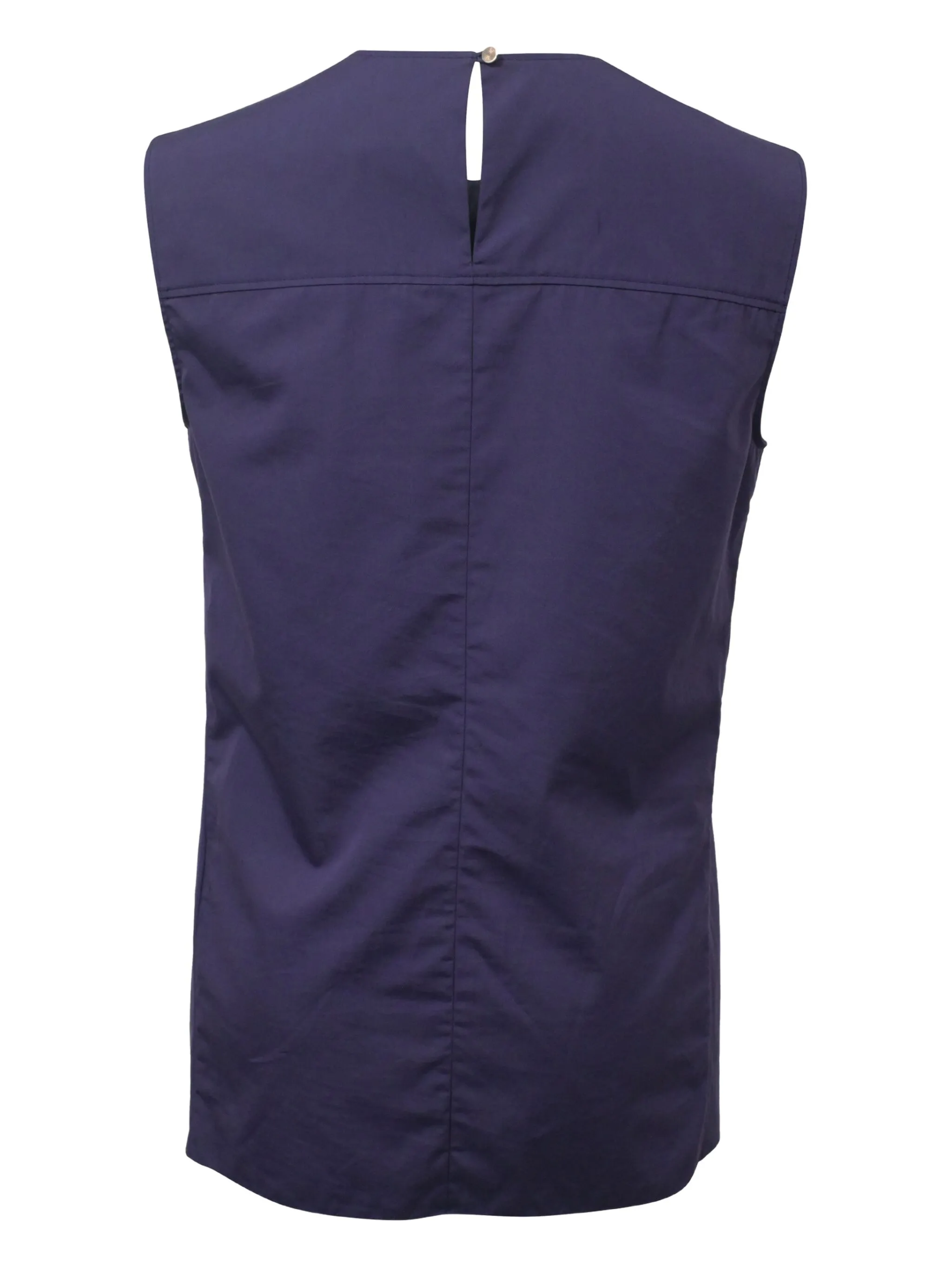Hermès Fold-Collar Sleeveless Top