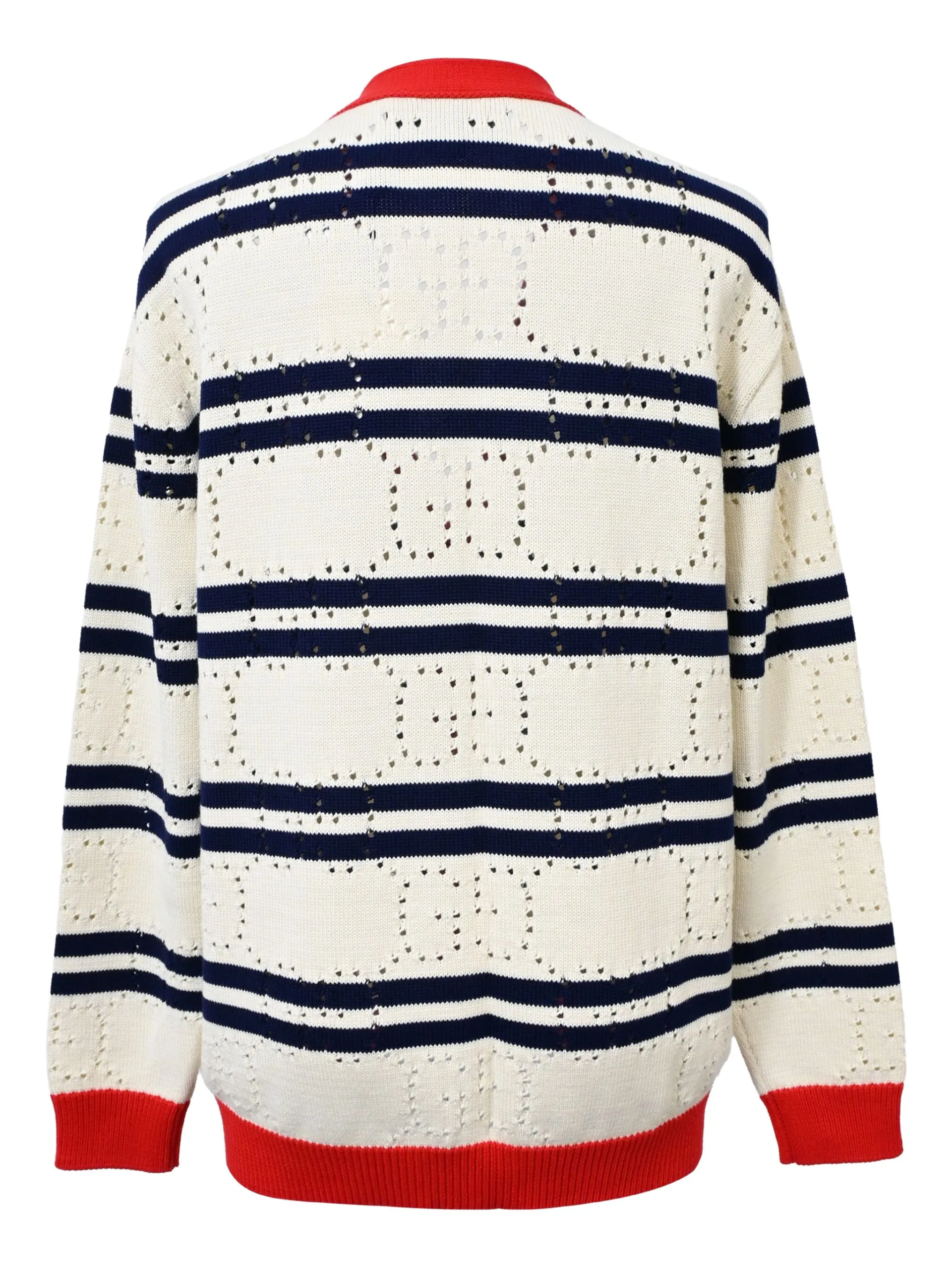Gucci Pointelle-Knit Striped Cardigan